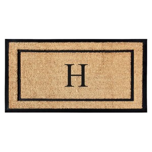 A1HC Natural Coir and Rubber Backing Monogrammed Door Mat, Anti-Shed Entry Doormat - 1 of 4