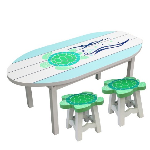 Beachcombers Sea Turtle Table & 2 Seats - image 1 of 2