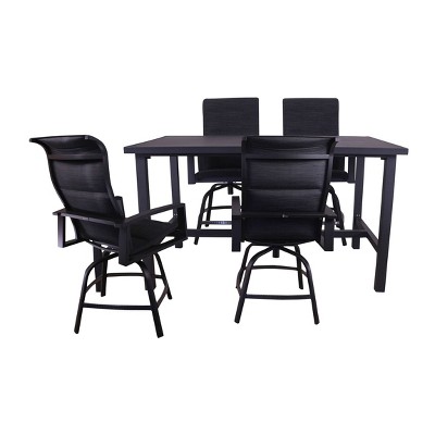 Courtyard Casual Santorini 5 pc Balcony Set  Includes:  One Balcony Table and Four Swivel Balcony Bar Stools