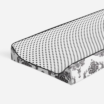 Bacati - Classic Damask White/Black Pin Dots changing Pad Cover