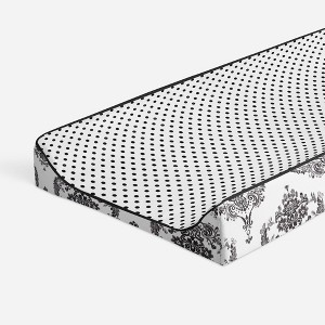 Bacati - Classic Damask White/Black Pin Dots changing Pad Cover - 1 of 4