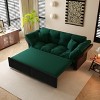 MAYEERTY 74.8 Queen Pull Out Sofa Bed, 3-in-1 Convertible Sleeper Tufted Sofa with 2 Soft Pillows Multifunctional Velvet Loveseat Bed Green - 2 of 4