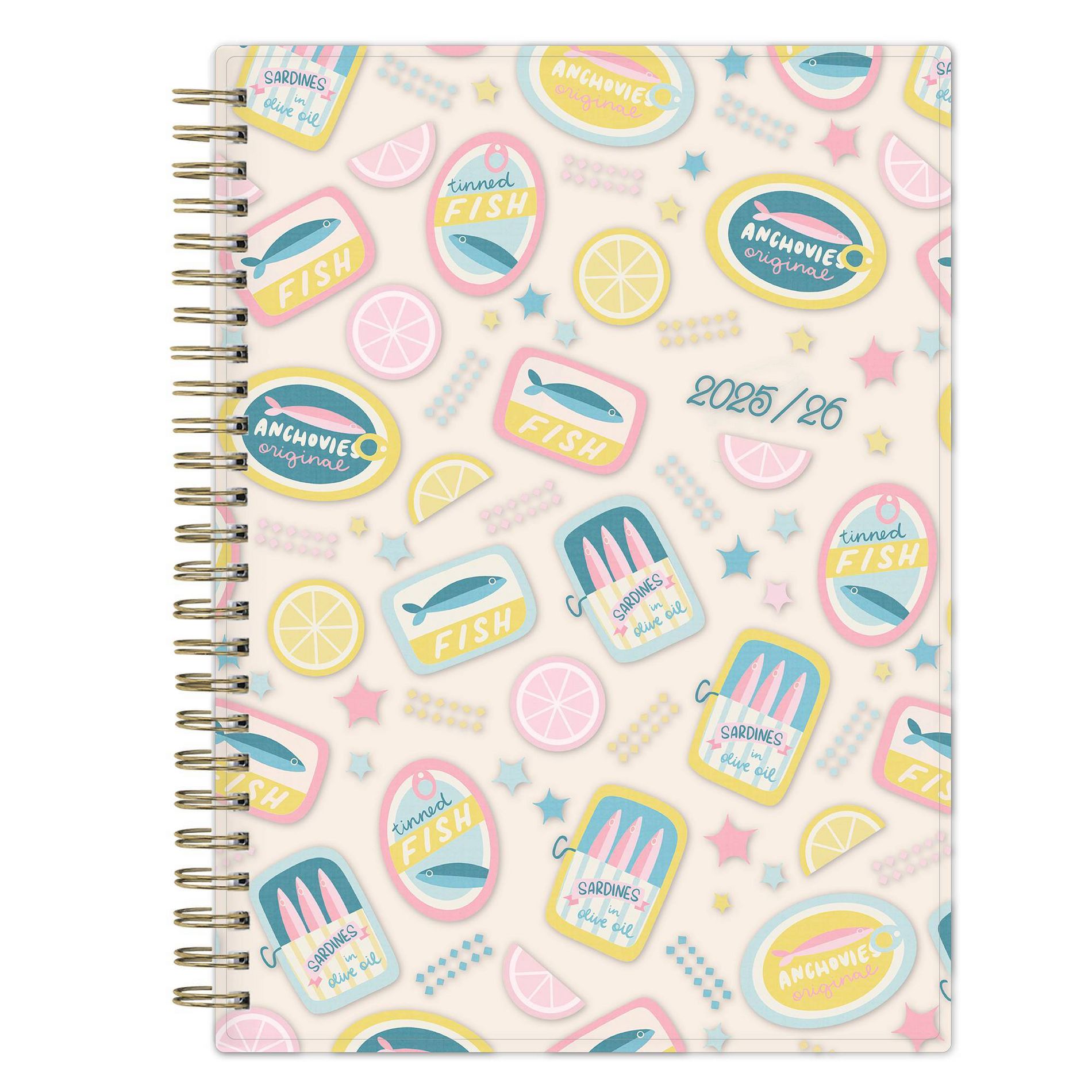 Blue Sky 5.875"x8.625" 2025-2026 Weekly/Monthly Wirebound Planner Clear Cover Tinned Light Multi