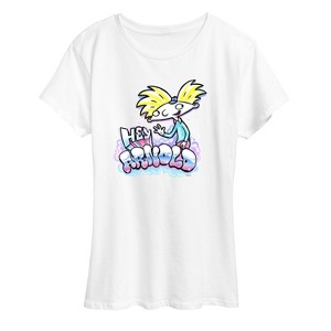Women's - Hey Arnold! - Airbrush Arnold Short Sleeve Graphic T-Shirt - 1 of 4