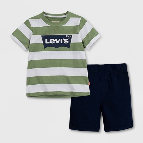 Levi's® Baby Boys' Graphic Short Sleeve Top & Bottom Set - White