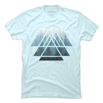 Men's Design By Humans Sacred Geometry Triangles - Misty Forest By Maryedenoa T-Shirt