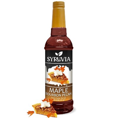 Syruvia Maple Bourbon Pecan Syrup - 25.4 fl oz. Premium Flavoring Syrup For Coffee