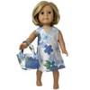 Doll Clothes Superstore Handmade Various Shades of Blue Flower Sundress with Matching Purse for 18 Inch Girl Dolls - 3 of 4