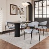 Christopher Knight Home Silas Upholstered Armrest Dining Chairs with Metal Legs (Set of 4) - 2 of 4