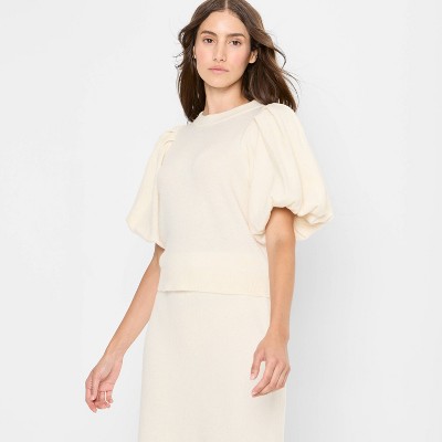 Women's Balloon Short Sleeve Textured Sweater - Future Collective - image 3