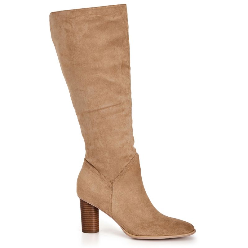 Women's Wide Fit Impact Knee Boot - Beige | CITY CHIC, 1 of 8