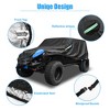 Unique Bargains Car Cover for Jeep Wrangler JK JL 2 Door 2007-2021 Outdoor Waterproof Sun Rain Dust Wind Snow Protection Black Blue - 4 of 4
