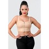Slickblue Women's Faux Leather Crop Top, Zip-Up Sleeveless Strap Tank, Fitted Style, Nude Color, Size S-L - 2 of 4