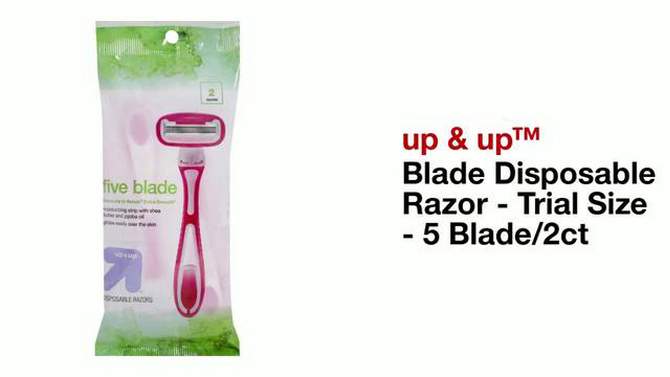 Blade Disposable Razor - Trial Size - 5 Blade/2ct - up &#38; up&#8482;, 2 of 9, play video