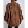 Womens Lantern Long Sleeve Twist Sweater Cardigan Jacket Fall Casual Button V Neck Retro Style Fashion Loose Shirt Top - 3 of 4