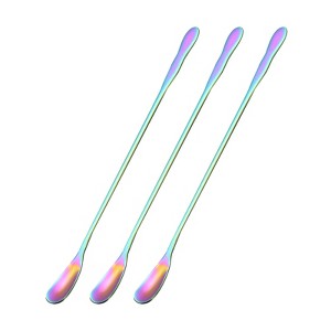 Unique Bargains Stainless Steel Mixing Drink Coffee Cocktail Long Handle Spoon 3 Pcs - 1 of 4