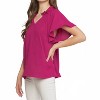 Women's Ruffled Flutter Sleeve Blouse - entro - 3 of 4