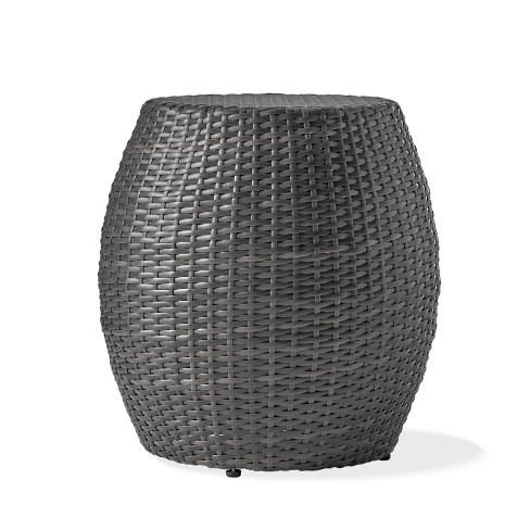 GDFStudio Ellison Outdoor Wicker Barrel Side Table, Gray - image 1 of 4