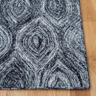 Gray Rectangular Hand-Tufted Wool Rug, 3' x 5'
