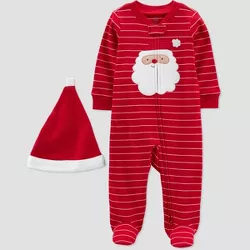 Carter's Just One You®️ Baby Santa Striped Sleep N' Play - Red