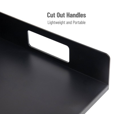Black Plastic 7-Compartment Cutlery Organizer Tray