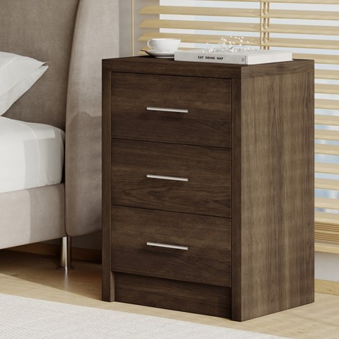 Modern 3 Drawer Dresser Storage Chest Of Drawers Minimalist Bedside Furniture Nighstable With Wide Storage Space Accent Storage Cabinet Target