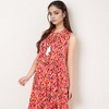 Anna-Kaci Women's Sleeveless Tiered Maxi Dress with Vibrant Abstract Print and Tassel Tie Detail - 3 of 4