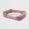 Elle Pets Printed Microsuede Cuddler with Plush Center Dog Bolster Bed - Blush - S - 2 of 4