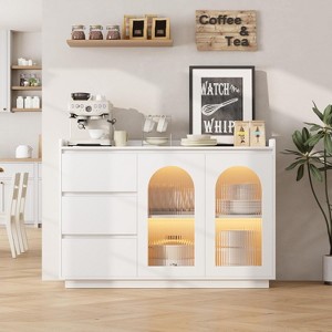 48" Buffet Cabinet Storage Cabinet Sideboard Modern Kitchen Buffet Table, Coffee Bar for Kitchen, Dining Room Furniture - 1 of 4