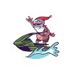 Women's Design By Humans Christmas Cartoon Santa Riding A Jet Ski By rasok Racerback Tank Top - 2 of 3