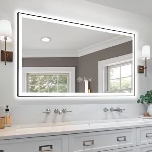 Sapphtopaz Frameless Bathroom Mirror, Rectangle Smart Vanity Mirror Decorative Wall Mirrors for Bathroom, Over Sink, Bedroom - 1 of 4