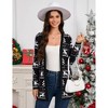 Clearlove Women’s Ugly Christmas Cardigan Jacket Long Sleeve Open-Front Holiday Coat - 4 of 4