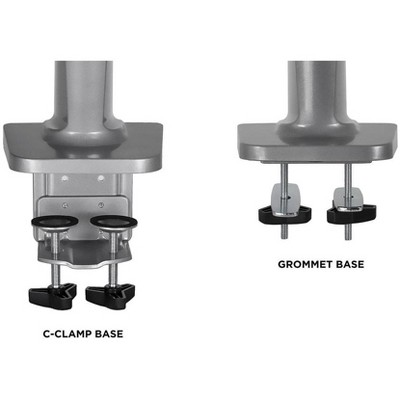 Adjustable Silver Standing Desk Converter with Dual Monitor Mount