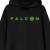 Captain America: Brave New World Falcon Superhero Men's Black Graphic Hoodie - 2 of 3