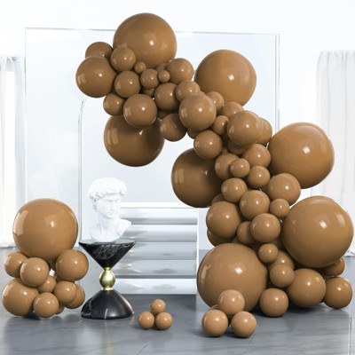 PartyWoo Balloons Brown Boho Neutral Coffee Dark 36 18 12 10 5 Inch 100 pcs