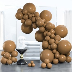 PartyWoo Balloons Brown Boho Neutral Coffee Dark 36 18 12 10 5 Inch 100 pcs - 1 of 4