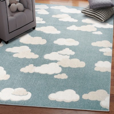 Hedwig Blue and Ivory Cloud Scandi 3x5 Area Rug