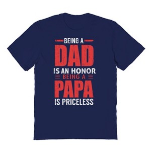 Rerun Island Men's Being A Dad Is An Honor Short Sleeve Graphic Cotton T-Shirt - 1 of 3