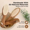 Baby Hair Brush and Comb Set, Oval Wooden Baby Brush Set for Newborns, Infant, Toddler Grooming Kit - 4 of 4