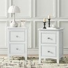 14"W Nightstand End Table Side Table Storage Cabinet Bedside Table with 2 Drawers, White-ModernLuxe - 2 of 4