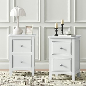 Bella Depot 2-Drawer Solid Wood Nightstand End Table - 1 of 4