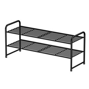 Aoibox 2-Tier Metal Shoe Rack Organizer, Stackable Heavy Duty Storage Shelf for Entryway, Closet, Dorm - 1 of 4
