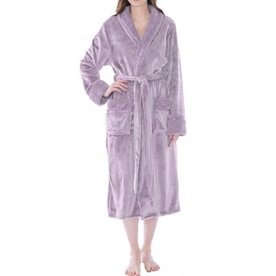 PAVILIA Soft Plush Women Fleece Robe, Cozy Warm Housecoat Bathrobe, Fuzzy Female Long Spa Robes