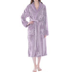 PAVILIA Soft Plush Women Fleece Robe, Cozy Warm Housecoat Bathrobe, Fuzzy Female Long Spa Robes - 1 of 4