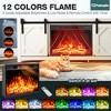 Sliding Diamond Door TV Stand for TVs up to 65" with 23" Electric Fireplace Included - 3 of 4