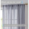 HLC.ME Penelope Faux Linen Textured Privacy Sheer Light Filtering Rod Pocket Curtains Panels, Set of 2 - 3 of 4