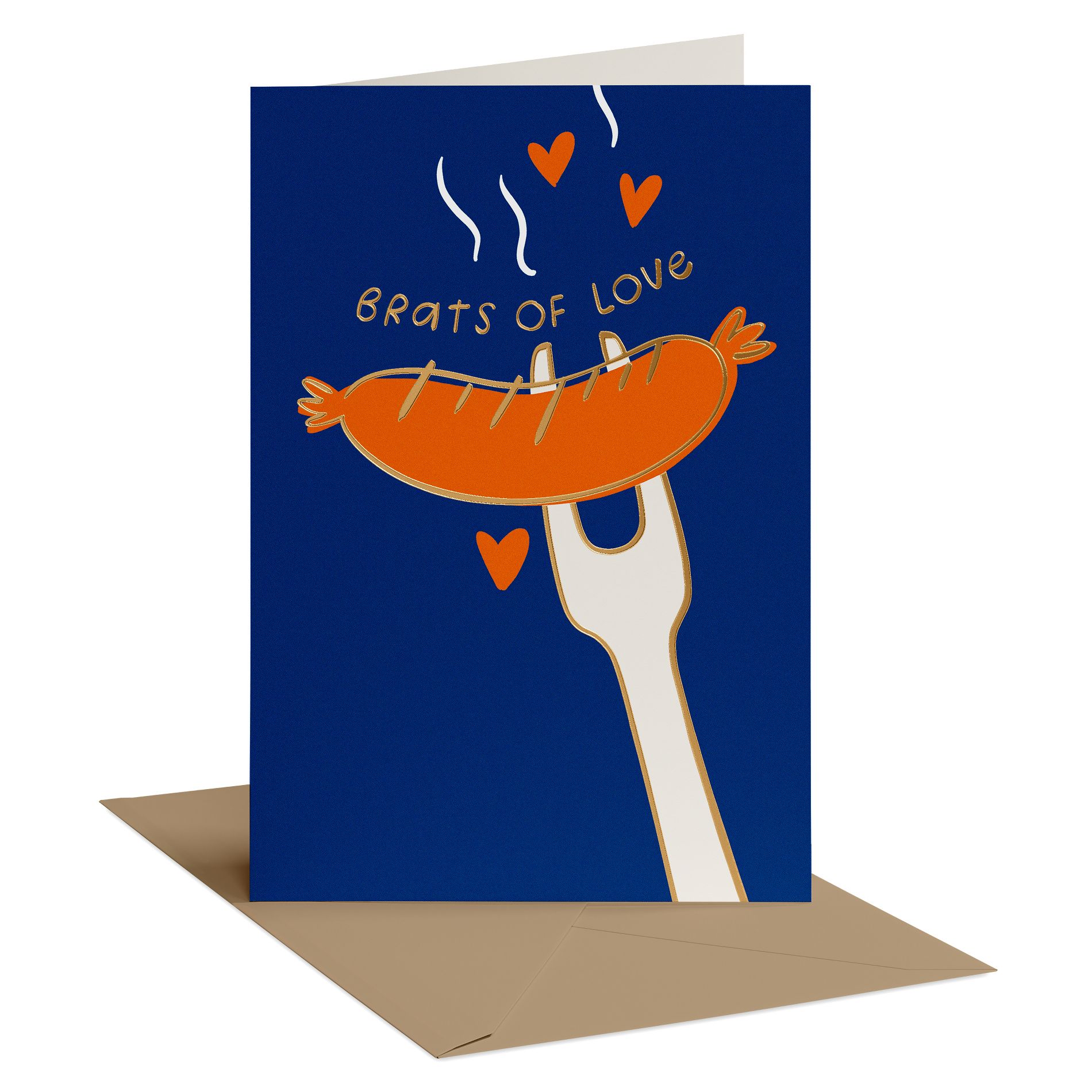 Father's Day Card for Grill Dad, Brats of Love, Includes Envelope