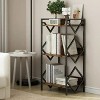 TOBILI Bookshelf,3 Tier Industrial Bookcase,Metal Small Bookcase for Living Room,Bedroom and Home Office(Rustic Brown&All Ages) - 4 of 4