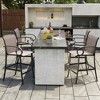 Crestlive Products Sunbrella Outdoor Bar Stool Set of 2 Aluminum Patio Counter Height Barstools - 3 of 4