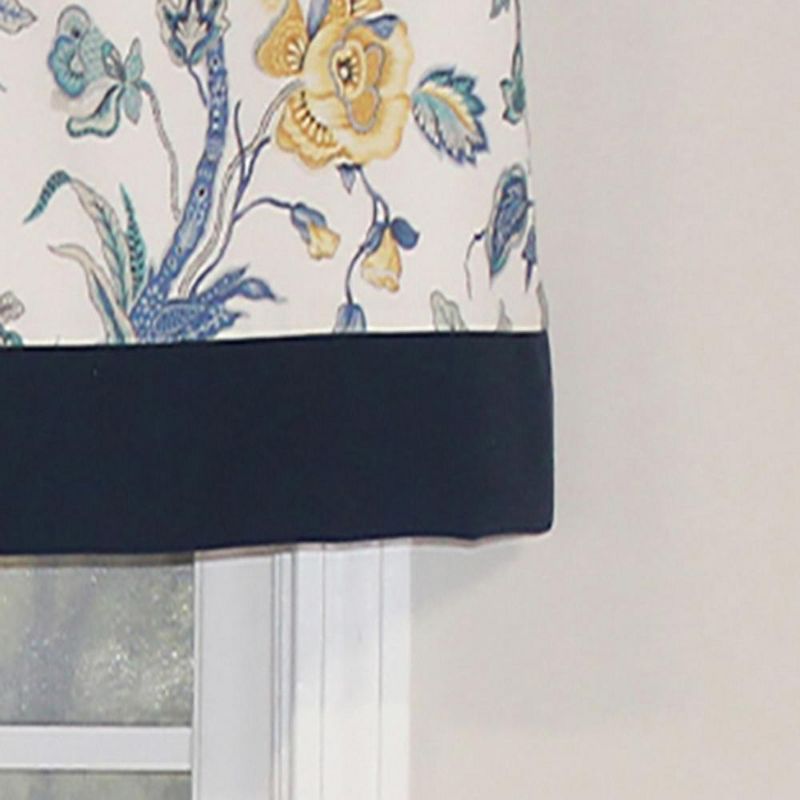 Gianna Banded 3in Rod Pocket Contrast Bottom Banding Valance 50in x 16in by RLF Home, 3 of 5